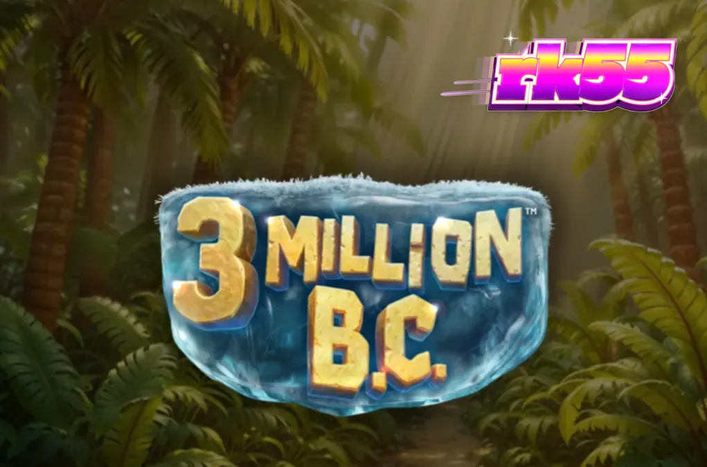 Pemandangan visual slot 3 Million B.C. dengan latar belakang gua prasejarah dan roda jackpot.